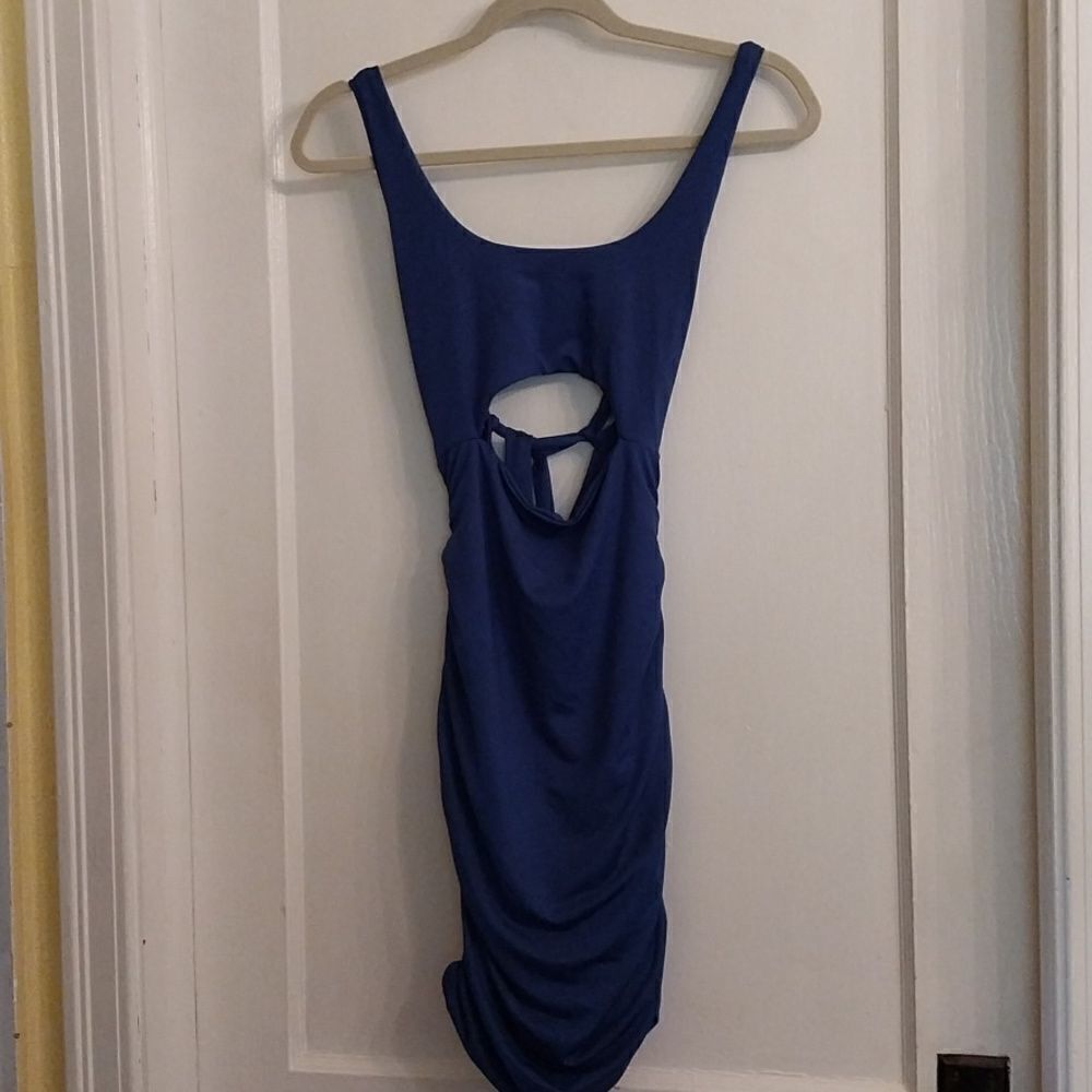 NWOT Blue Women's  Sexy Spaghetti Straps Bodycon Mini  Dress Size S 4-6